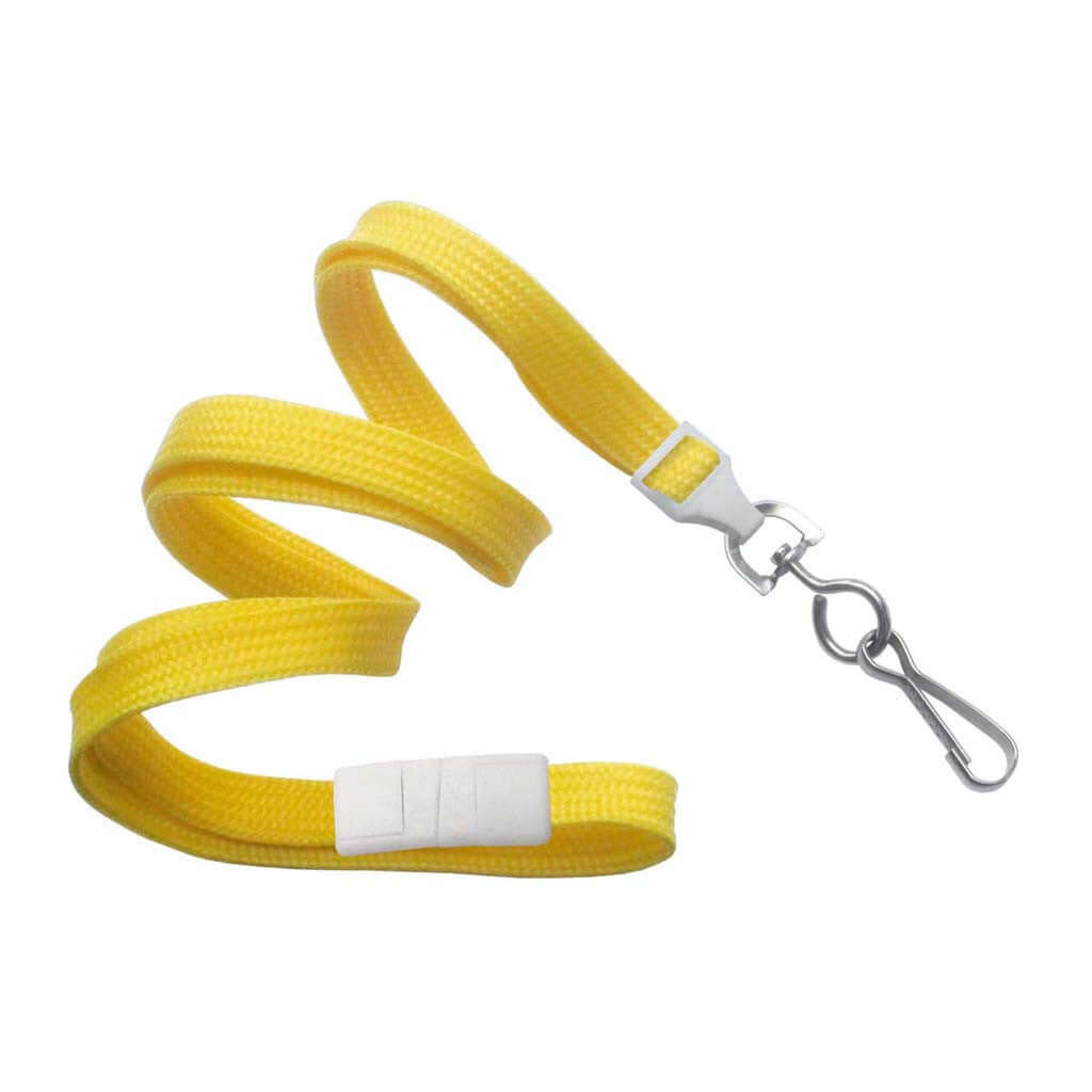 3/8" Flat Lanyard with Breakaway And Nickel-plated Steel Swivel Hook (25-pack)