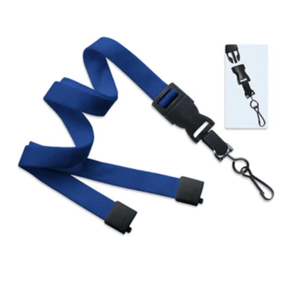 5/8" Flat Lanyard with Detachable Swivel Hook and Breakaway (25-pack)
