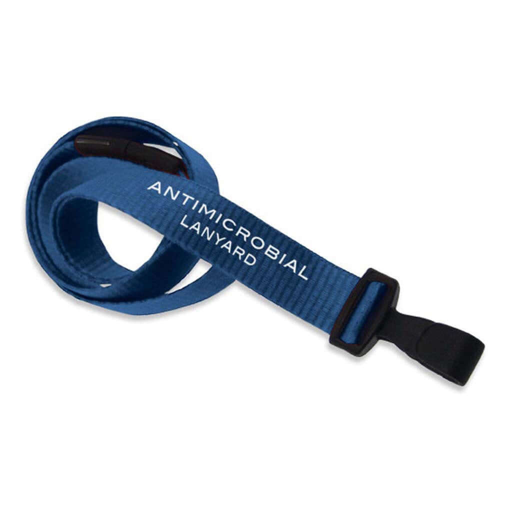 5/8" Antimicrobial Lanyard with Breakaway and Wide Plastic No-twist Hook (25-pack)