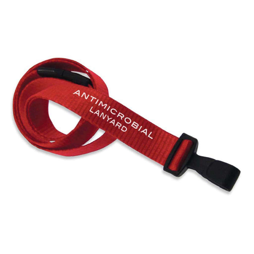 5/8" Antimicrobial Lanyard with Breakaway and Wide Plastic No-twist Hook (25-pack)