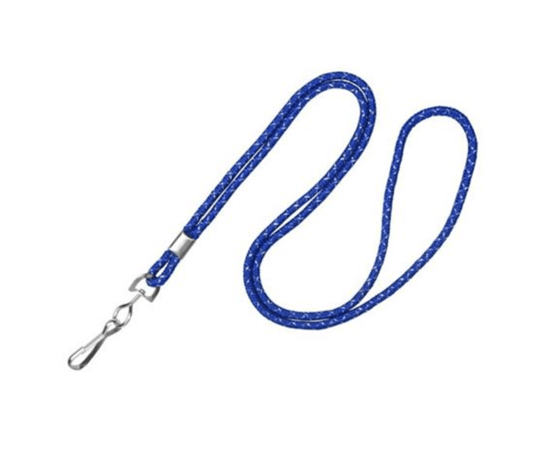 1/8" Round Lanyard Metallic with Nickel-Plated Steel Crimp And Swivel-Hook (25-pack)