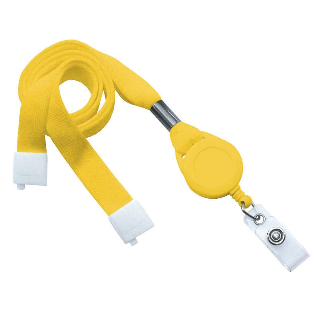 5/8" Flat Lanyard Badge Reel Combo with Breakaway and Vinyl Strap (25-pack)