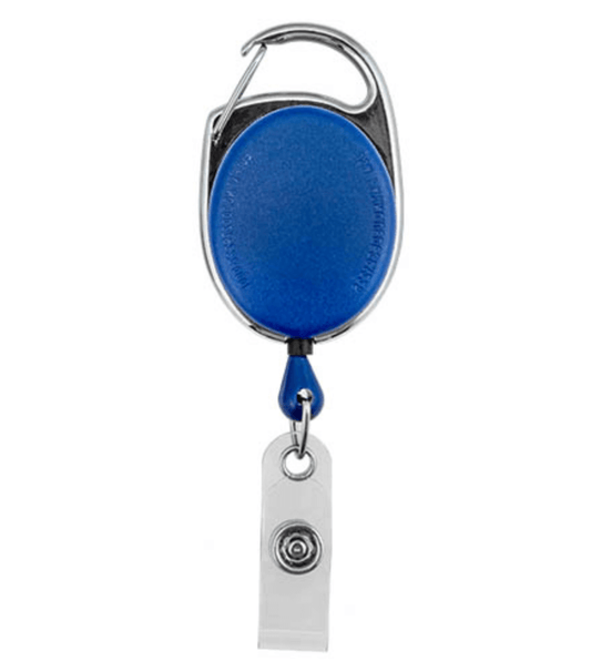 Premier, Blue Badge Reel with Clear Strap