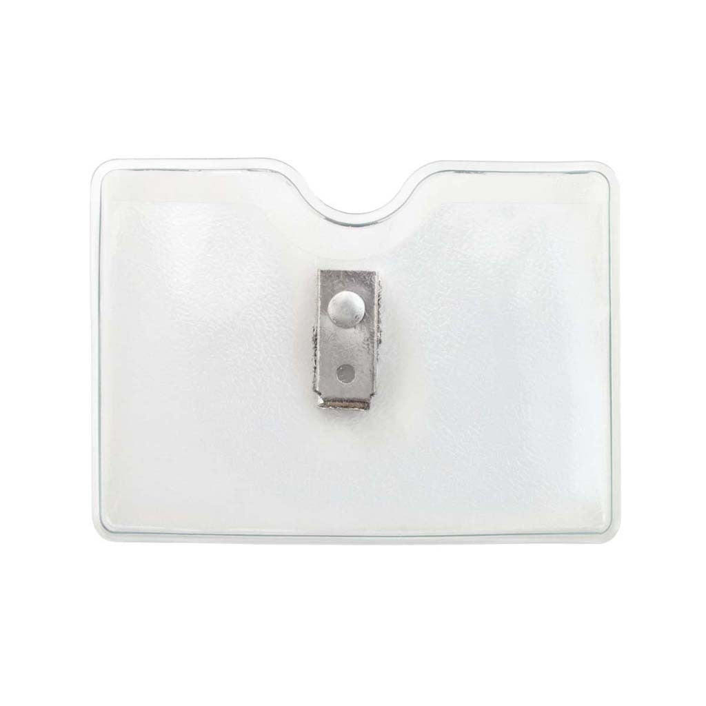 Horizontal, Clear Vinyl Clip-On Badge Holder (100-pack)