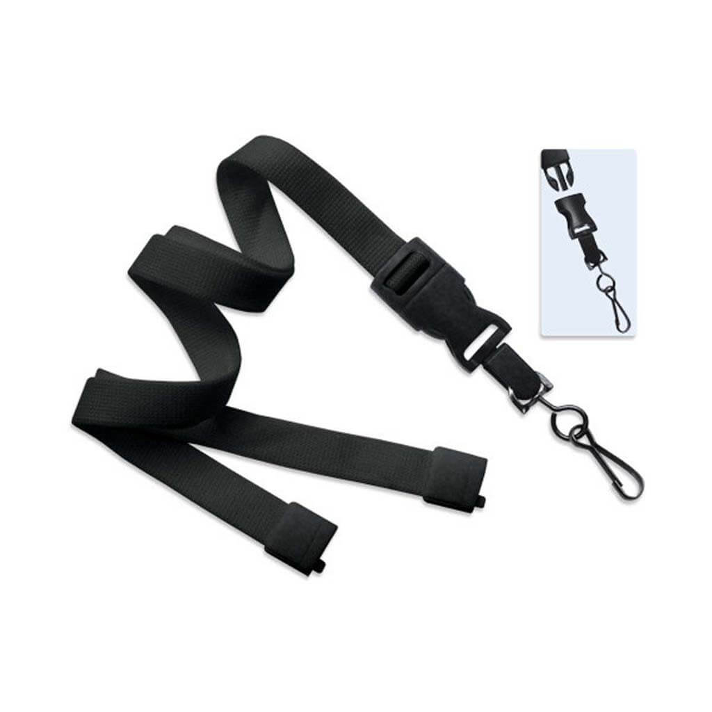 5/8" Flat Lanyard with Detachable Swivel Hook and Breakaway (25-pack)