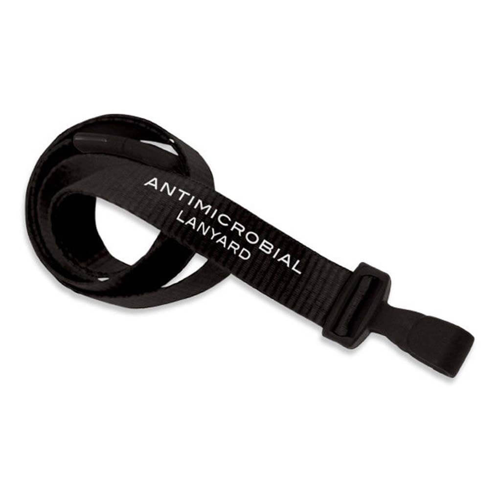 5/8" Antimicrobial Lanyard with Breakaway and Wide Plastic No-twist Hook (25-pack)