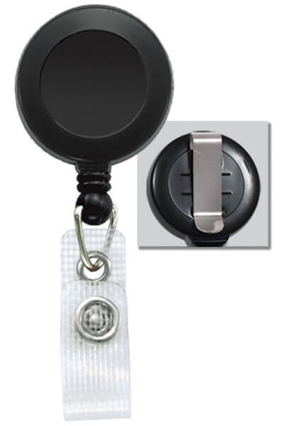 Plastic Badge Reel with Belt Clip and Reinforced Vinyl Strap (25-pack)