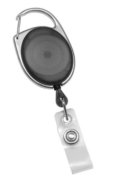 Translucent, Plastic Badge Reel with Carabiner and Clear Strap (25-pack)