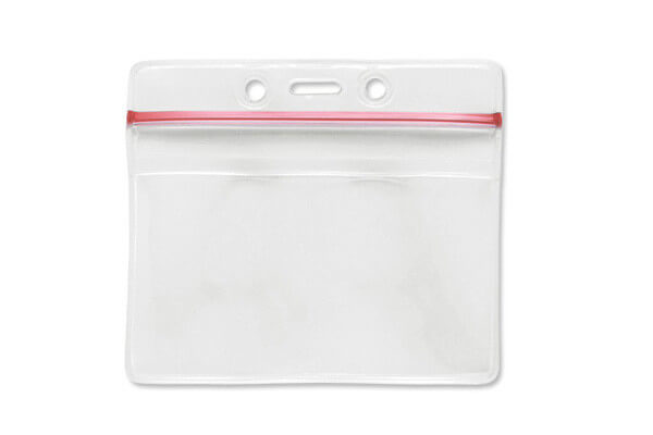 Horizontal, 3.63" x 2.75" Vinyl Badge Holder with Zip-Lock Seal (100-pack)