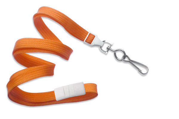 3/8" Flat Lanyard with Breakaway And Nickel-plated Steel Swivel Hook (25-pack)