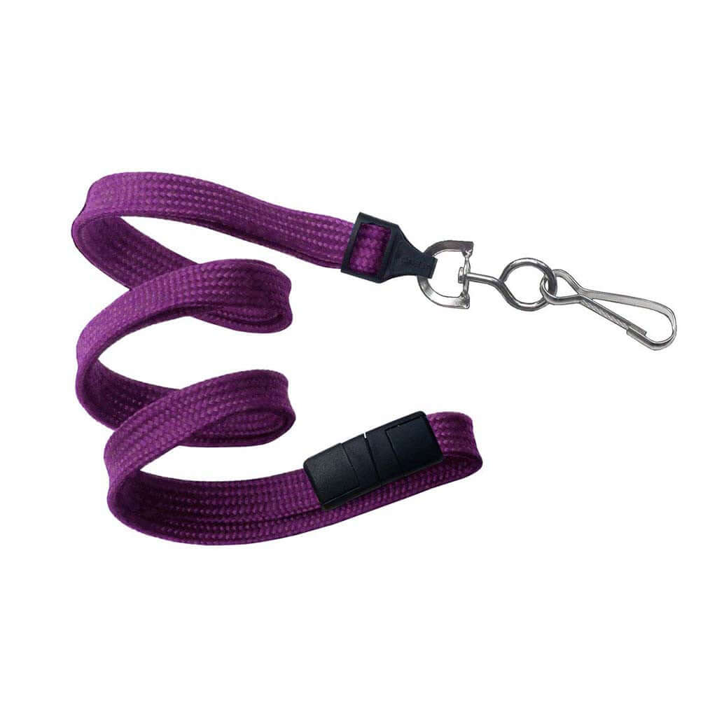 3/8" Flat Lanyard with Breakaway And Nickel-plated Steel Swivel Hook (25-pack)