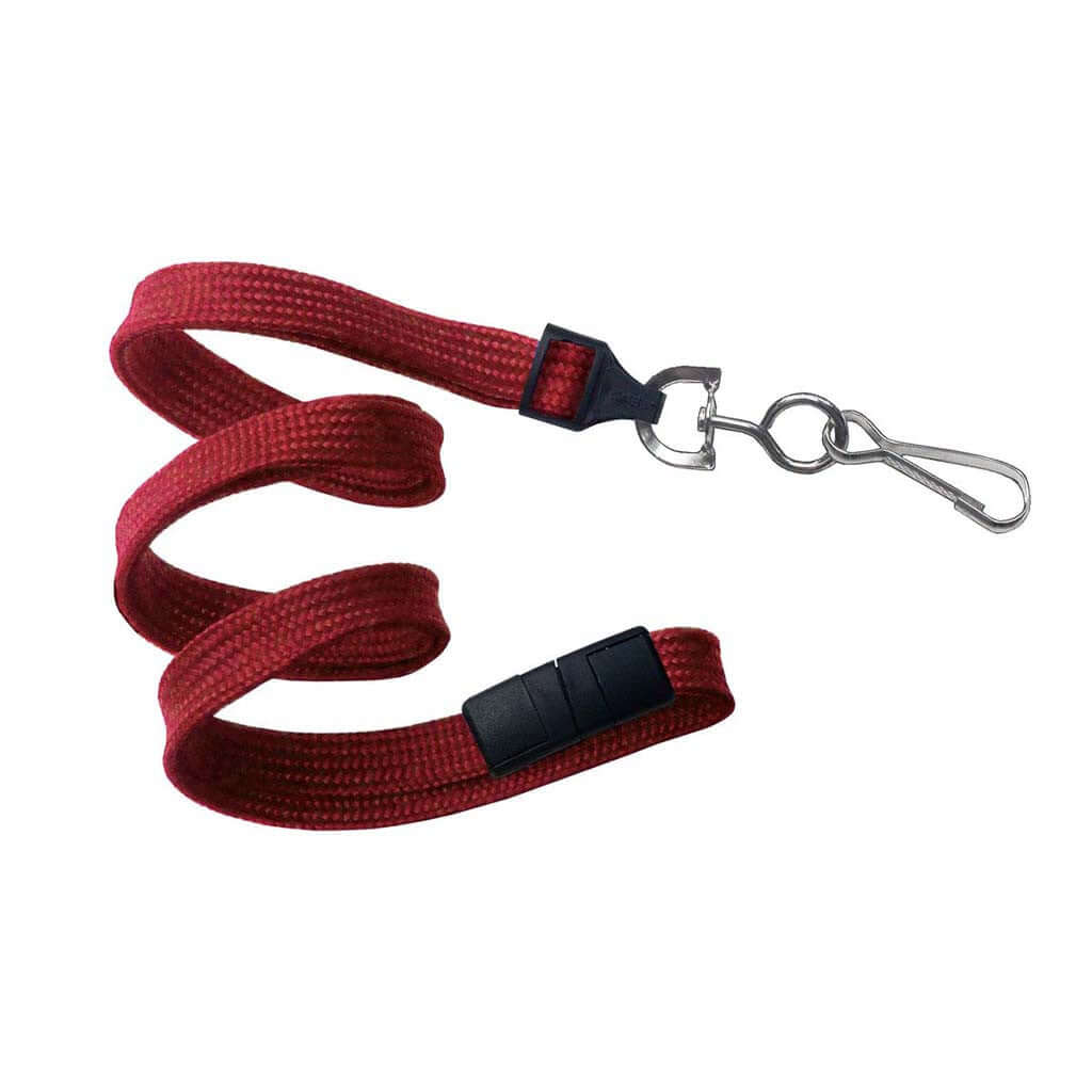 3/8" Flat Lanyard with Breakaway And Nickel-plated Steel Swivel Hook (25-pack)