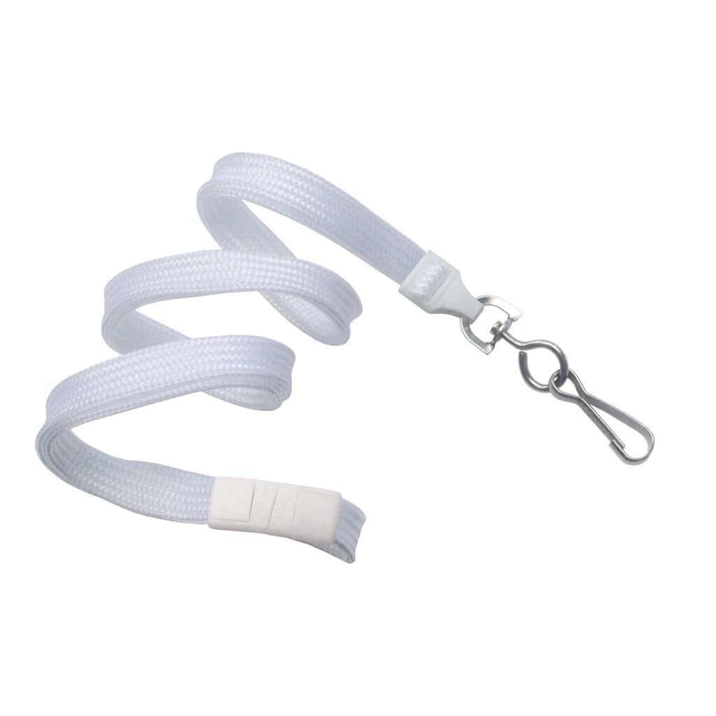 3/8" Flat Lanyard with Breakaway And Nickel-plated Steel Swivel Hook (25-pack)