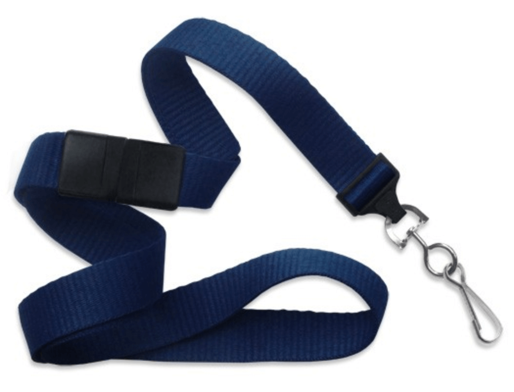 5/8" Flat Lanyard with Breakaway and Nickel-plated Steel Swivel Hook (25-pack)