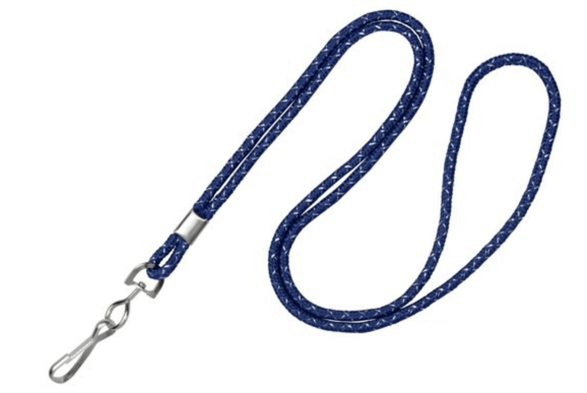 1/8" Round Lanyard Metallic with Nickel-Plated Steel Crimp And Swivel-Hook (25-pack)