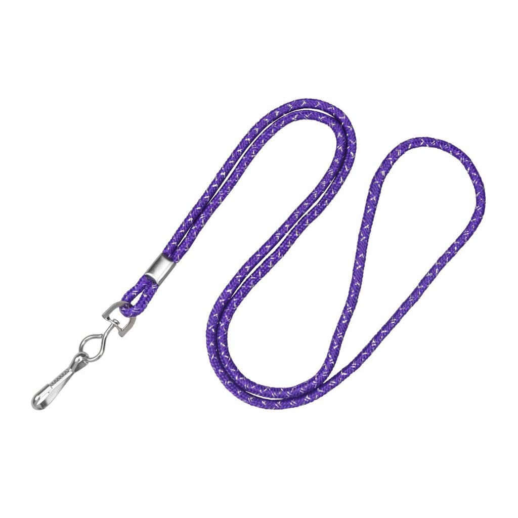 1/8" Round Lanyard Metallic with Nickel-Plated Steel Crimp And Swivel-Hook (25-pack)