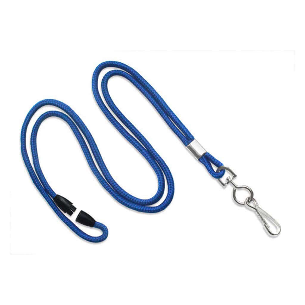 1/8" Round Lanyard with Breakaway and Nickel-plated Steel Swivel Hook (25-pack)