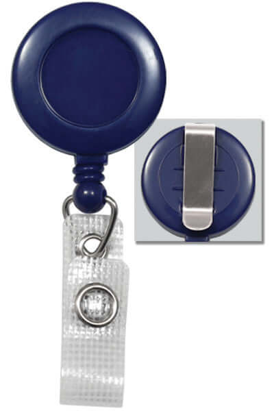 Plastic Badge Reel with Belt Clip and Reinforced Vinyl Strap (25-pack)