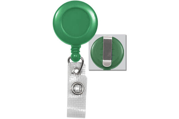 Plastic Badge Reel with Belt Clip and Reinforced Vinyl Strap (25-pack)