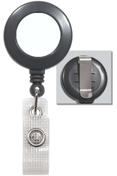 Plastic Badge Reel with Belt Clip and Reinforced Vinyl Strap (25-pack)