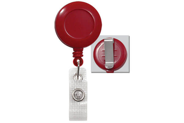 Plastic Badge Reel with Belt Clip and Reinforced Vinyl Strap (25-pack)