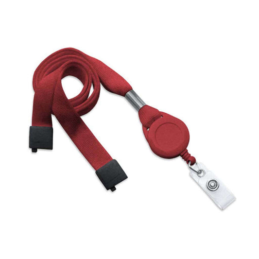 5/8" Flat Lanyard Badge Reel Combo with Breakaway and Vinyl Strap (25-pack)