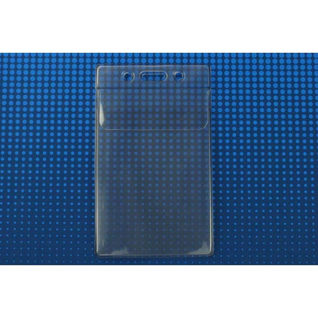 Vertical, Vinyl Badge Holder with Fold-Over Flap (100-pack)