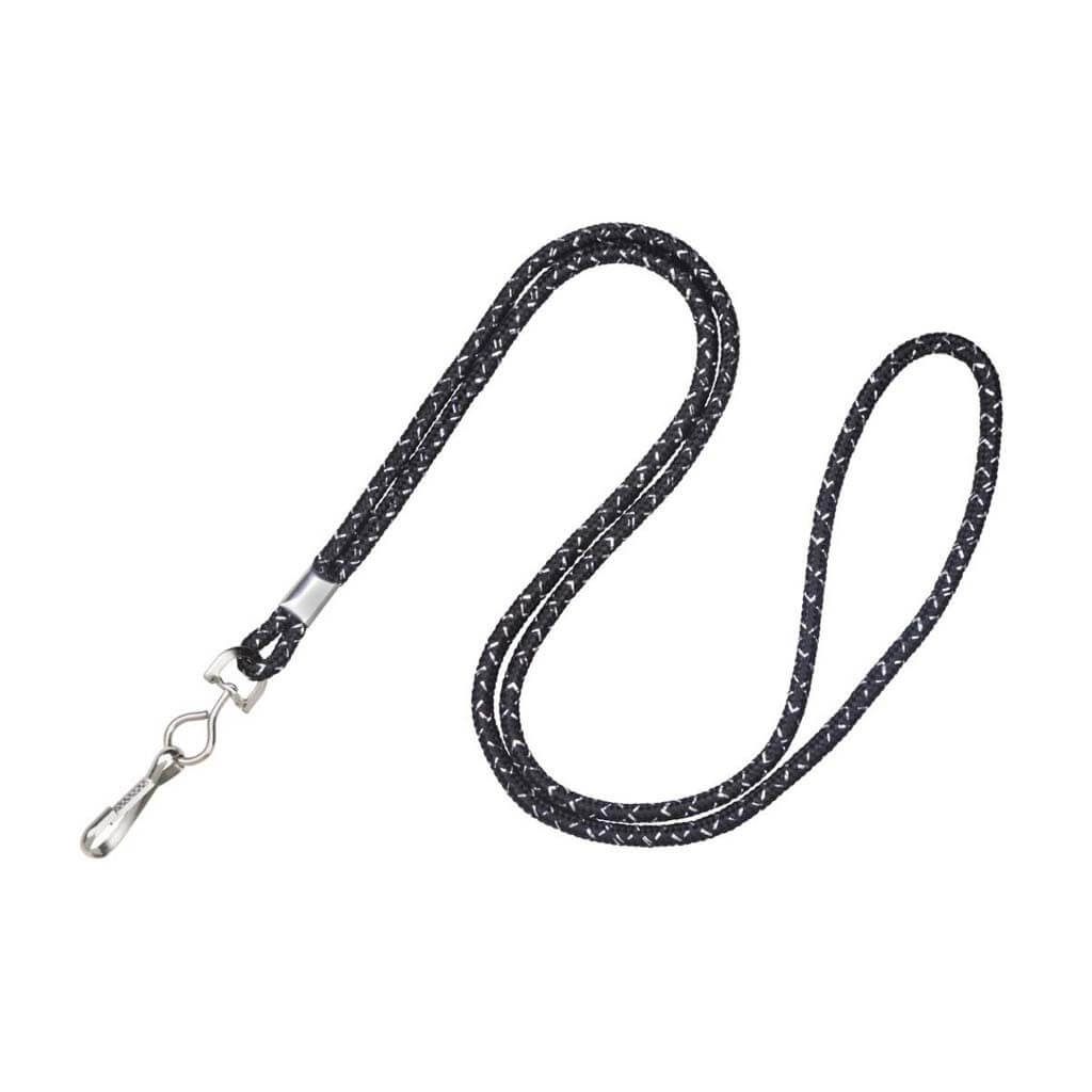 1/8" Round Lanyard Metallic with Nickel-Plated Steel Crimp And Swivel-Hook (25-pack)