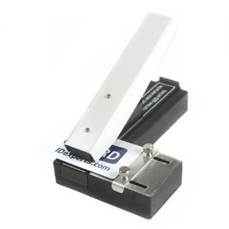 Stapler-Style Slot Punch With Adjustable Guide